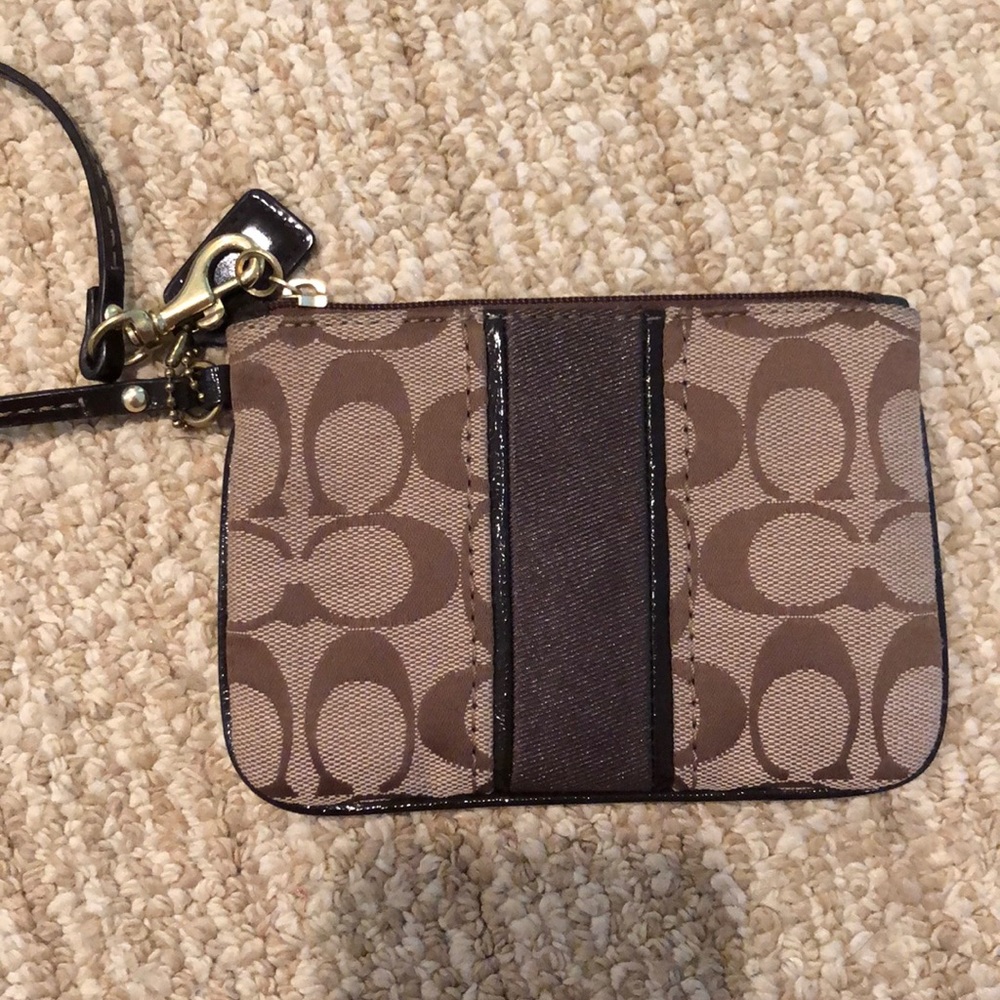 Brown coach wristlet